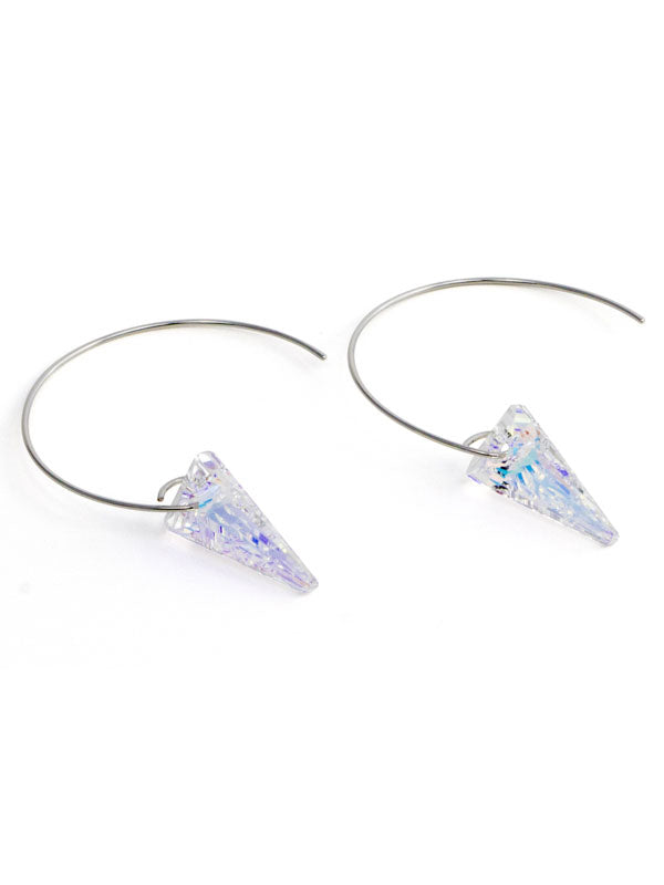 CLEAR CRYSTAL SPIKE EARRINGS