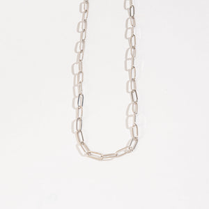 Layer Me Paperclip Chain Necklace-Silver