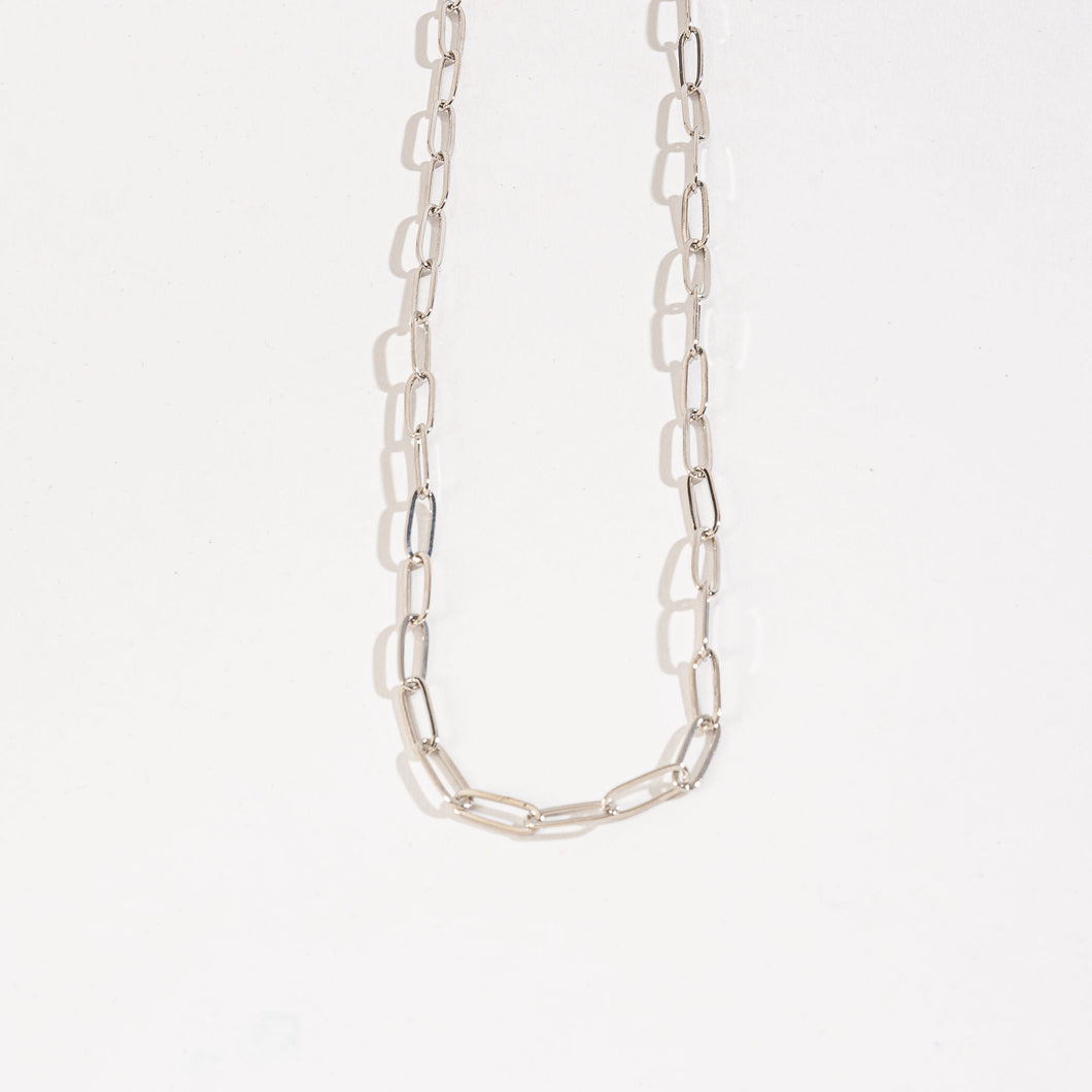 Layer Me Paperclip Chain Necklace-Silver