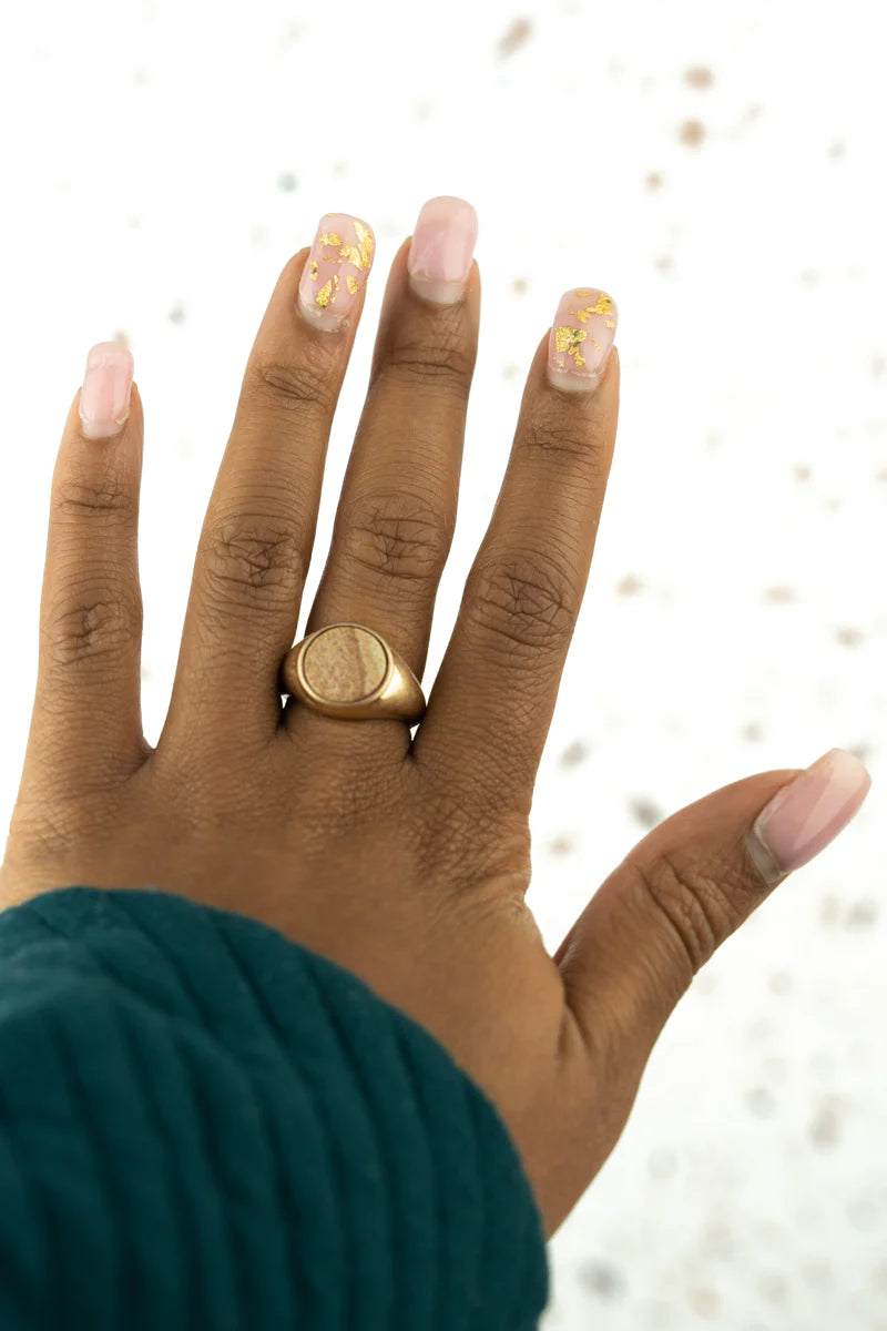 Demi Brown Jasper Disc Ring