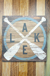 Lake Paddles Wood Sign