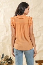 Load image into Gallery viewer, SLEEVELESS RUFFLED WOVEN TOP
