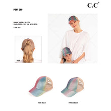 Load image into Gallery viewer, Ombre Glitter Ponytail Cap
