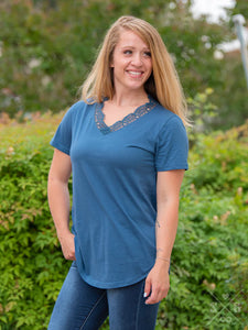 Lacey's V-Neck Slate Blue