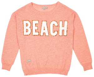 Simply Southern Sparkle Letter "Beach" Sweater