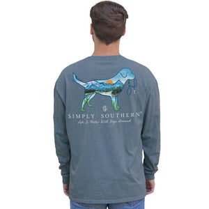 Men's Long Sleeve Simply Color Long Sleeve Tee--Better--Bluestone