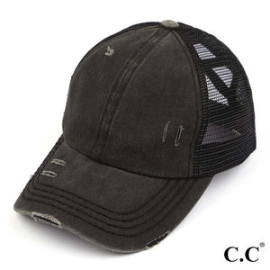 C.C Pony Cap-With Criss Crossed Elastic Band