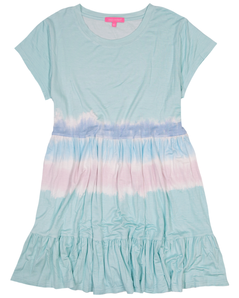 Simply Southern Tie Dye Baby Doll Dress--Blue