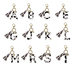 Simply Southern Initial Charm --Cow Print