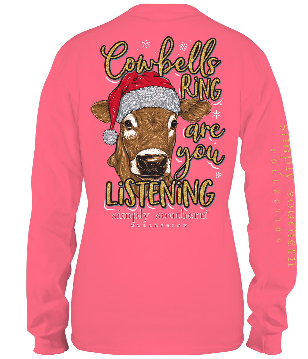 Simply Southern Long Sleeve Tee--COWBELL--Punch