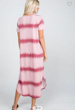 Load image into Gallery viewer, Short Sleeve Tie Dye Maxi- Rose
