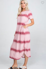 Load image into Gallery viewer, Short Sleeve Tie Dye Maxi- Rose
