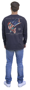 Men's Long Sleeve Simply Color Long Sleeve Tee--USAFISH--RAVEN