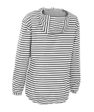 Load image into Gallery viewer, Charles River-Women&#39;s Gray &amp; White Stripe Anorak
