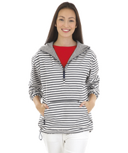 Load image into Gallery viewer, Charles River-Women&#39;s Gray &amp; White Stripe Anorak
