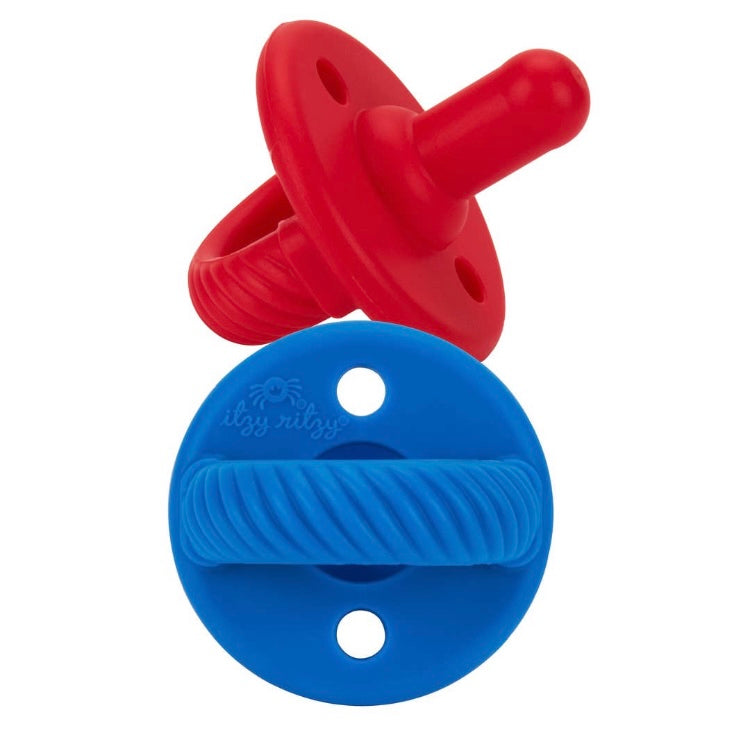 Itzy Ritzy- Sweetie Soother™ Pacifier Sets (2-pack)- Hero Red + Hero Blue Cables