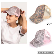 Load image into Gallery viewer, Leopard Print &quot;CC&quot; Pony Tail Cap
