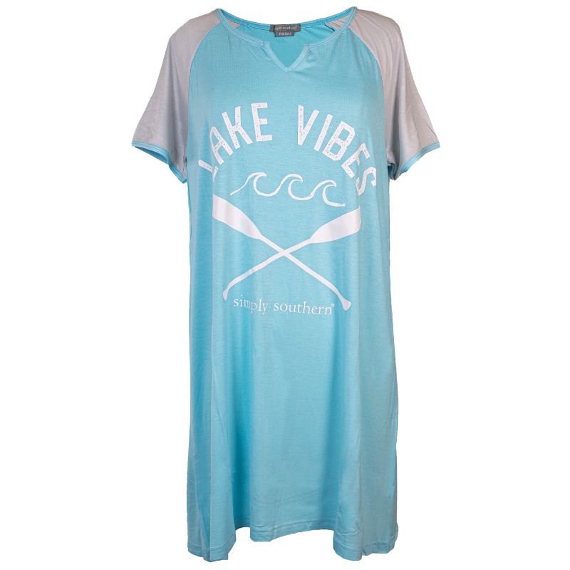 Simply Southern Night Gown--Lake Vibes
