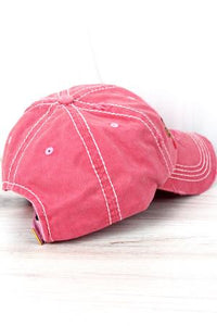 DISTRESSED SALMON WITH SERAPE 'MAMACITA' CAP