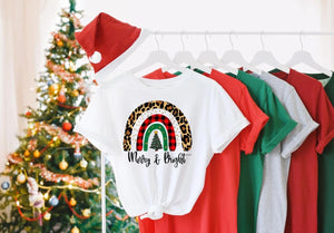 "Merry & Bright" Short Sleeve Christmas Tee