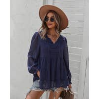 Tiered Navy Top