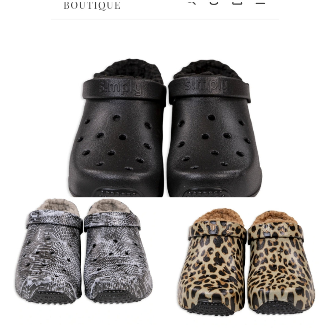 Leopard discount fleece crocs