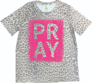 PRAY on Vintage Leopard Crewneck Tee