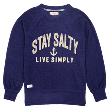 Load image into Gallery viewer, Classic Terry Crew Neck Pullover--Stay Salty--Navy
