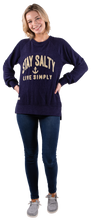 Load image into Gallery viewer, Classic Terry Crew Neck Pullover--Stay Salty--Navy
