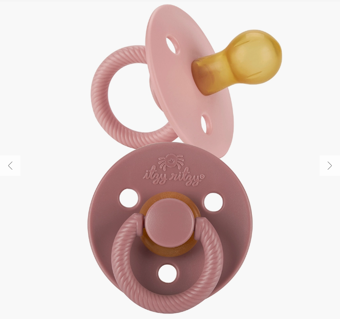 Itzy Soother Pink Natural Rubber Pacifier Sets