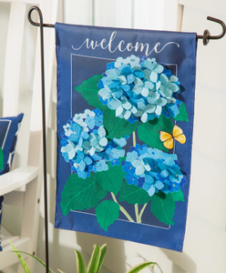 Evergreen- Hydrangea Blossoms Garden Applique Flag