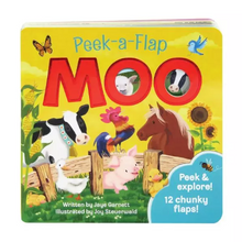 Load image into Gallery viewer, Peek-A-Flap Board Book - Moo
