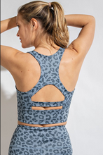 Load image into Gallery viewer, LEOPARD CHINTZ SPORTSBRA in Chambray **Available in Plus **Matching Leggings!
