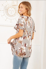 Load image into Gallery viewer, Floral Ruffled V-Neck Top
