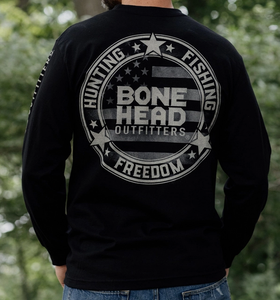 Hunting, Fishing, Freedom-Bone Head Outfitters Tshirt