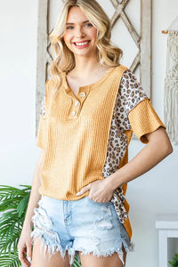 Vintage Mustard Waffle Knit Top--Available in Plus & Regular!