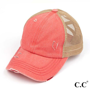 C.C Pony Cap-With Criss Crossed Elastic Band