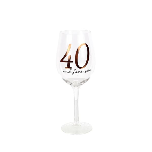 40th Birthday Wine Glass