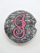 Load image into Gallery viewer, Simply Southern Snake Print Initial Car Coasters
