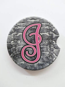 Simply Southern Snake Print Initial Car Coasters