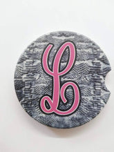 Load image into Gallery viewer, Simply Southern Snake Print Initial Car Coasters
