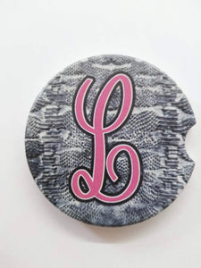 Simply Southern Snake Print Initial Car Coasters