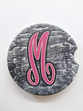 Load image into Gallery viewer, Simply Southern Snake Print Initial Car Coasters
