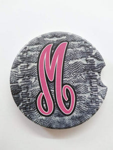 Simply Southern Snake Print Initial Car Coasters