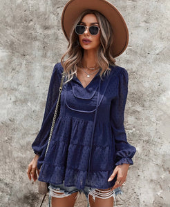 Tiered Navy Top