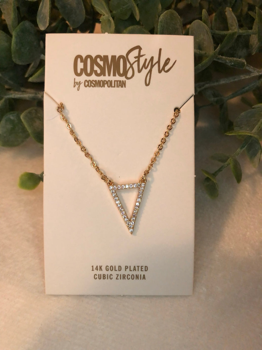 Gold Dainty Triangle Necklace