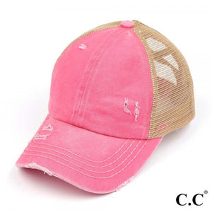 C.C Pony Cap-With Criss Crossed Elastic Band