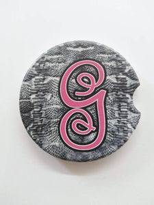 Simply Southern Snake Print Initial Car Coasters