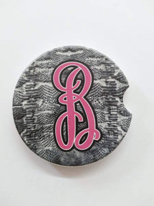 Simply Southern Snake Print Initial Car Coasters