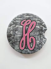 Load image into Gallery viewer, Simply Southern Snake Print Initial Car Coasters
